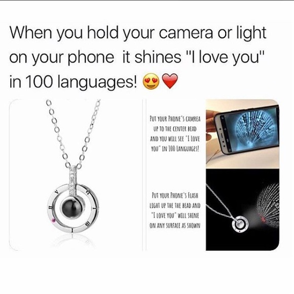 100 LANGUAGE I LOVE YOU SILVER PENDANT NECKLACE - Picture 3 of 7